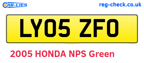LY05ZFO are the vehicle registration plates.