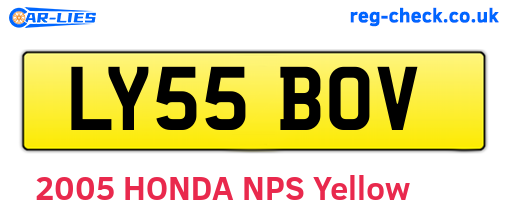 LY55BOV are the vehicle registration plates.