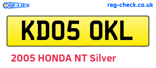 KD05OKL are the vehicle registration plates.