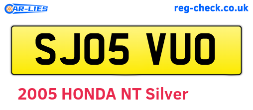 SJ05VUO are the vehicle registration plates.