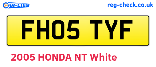 FH05TYF are the vehicle registration plates.