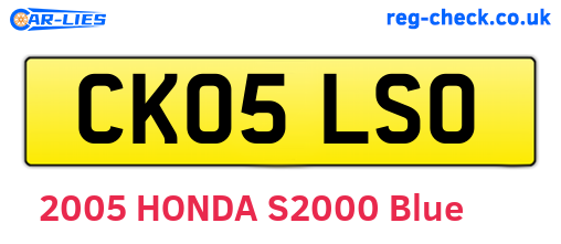 CK05LSO are the vehicle registration plates.
