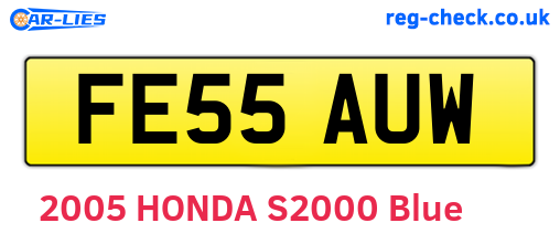 FE55AUW are the vehicle registration plates.