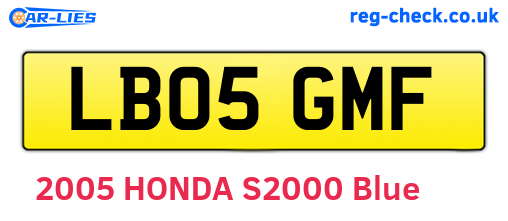 LB05GMF are the vehicle registration plates.