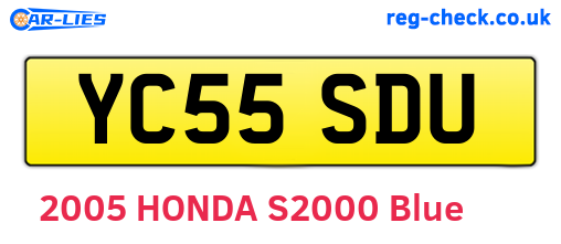 YC55SDU are the vehicle registration plates.