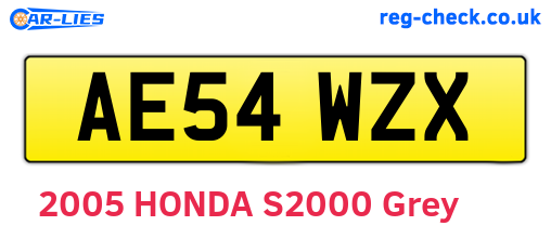 AE54WZX are the vehicle registration plates.