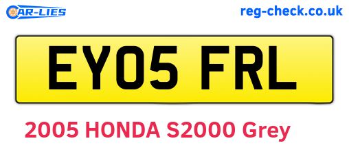 EY05FRL are the vehicle registration plates.