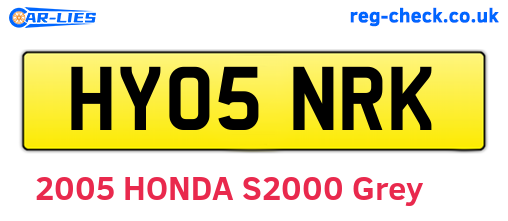 HY05NRK are the vehicle registration plates.