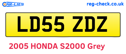 LD55ZDZ are the vehicle registration plates.