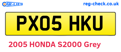 PX05HKU are the vehicle registration plates.