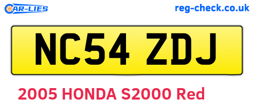 NC54ZDJ are the vehicle registration plates.