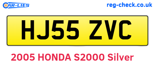 HJ55ZVC are the vehicle registration plates.