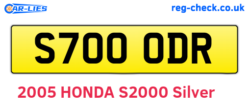 S700ODR are the vehicle registration plates.