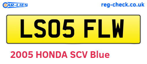 LS05FLW are the vehicle registration plates.