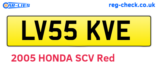 LV55KVE are the vehicle registration plates.