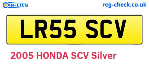 LR55SCV are the vehicle registration plates.