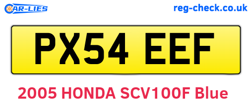 PX54EEF are the vehicle registration plates.