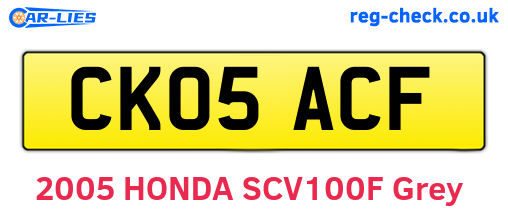 CK05ACF are the vehicle registration plates.