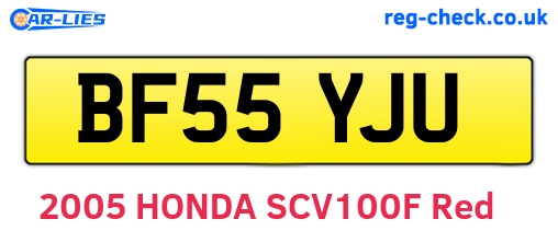 BF55YJU are the vehicle registration plates.