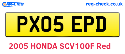 PX05EPD are the vehicle registration plates.