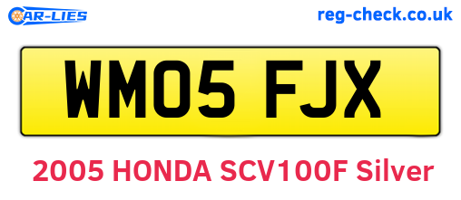 WM05FJX are the vehicle registration plates.