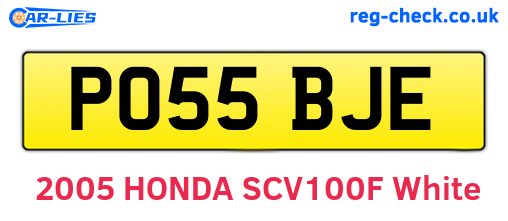 PO55BJE are the vehicle registration plates.