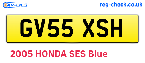 GV55XSH are the vehicle registration plates.
