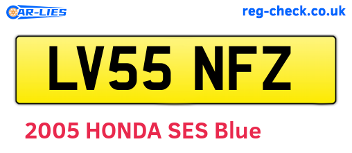LV55NFZ are the vehicle registration plates.