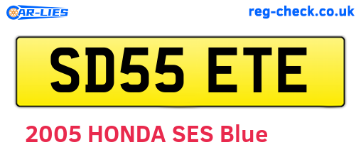 SD55ETE are the vehicle registration plates.