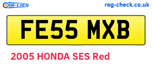 FE55MXB are the vehicle registration plates.
