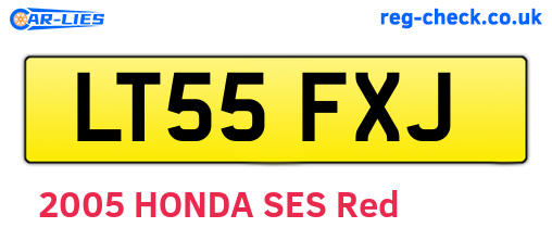 LT55FXJ are the vehicle registration plates.