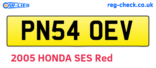 PN54OEV are the vehicle registration plates.