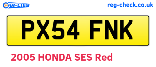 PX54FNK are the vehicle registration plates.