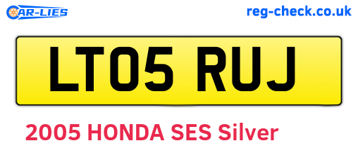 LT05RUJ are the vehicle registration plates.