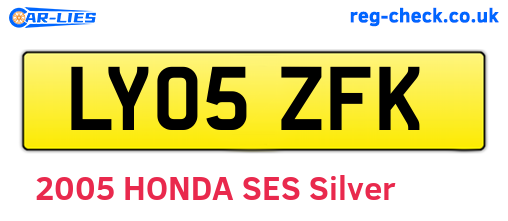 LY05ZFK are the vehicle registration plates.