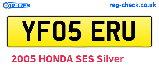 YF05ERU are the vehicle registration plates.