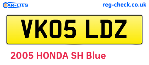 VK05LDZ are the vehicle registration plates.
