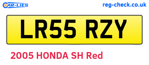 LR55RZY are the vehicle registration plates.