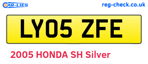 LY05ZFE are the vehicle registration plates.