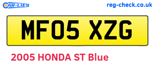 MF05XZG are the vehicle registration plates.