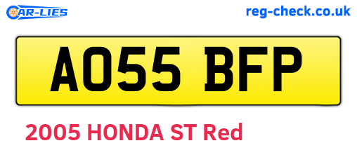 AO55BFP are the vehicle registration plates.