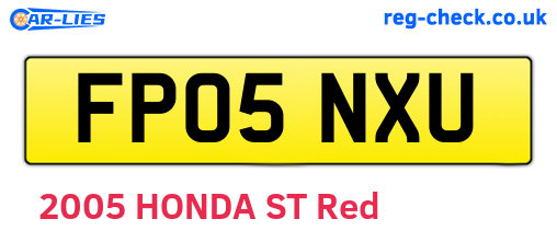 FP05NXU are the vehicle registration plates.