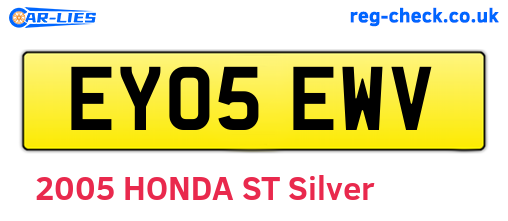EY05EWV are the vehicle registration plates.