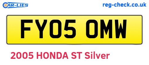 FY05OMW are the vehicle registration plates.
