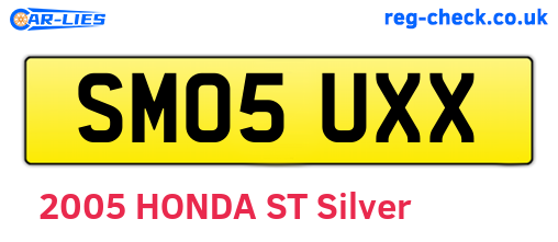 SM05UXX are the vehicle registration plates.