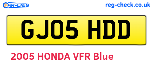 GJ05HDD are the vehicle registration plates.