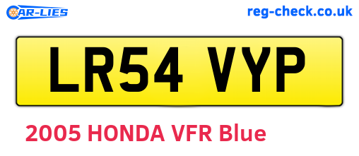 LR54VYP are the vehicle registration plates.
