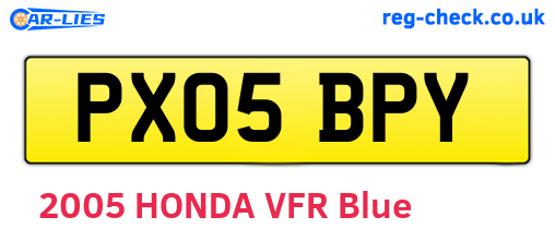 PX05BPY are the vehicle registration plates.