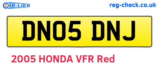 DN05DNJ are the vehicle registration plates.