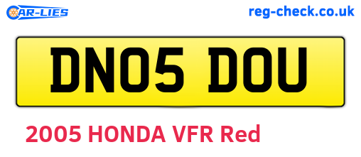 DN05DOU are the vehicle registration plates.